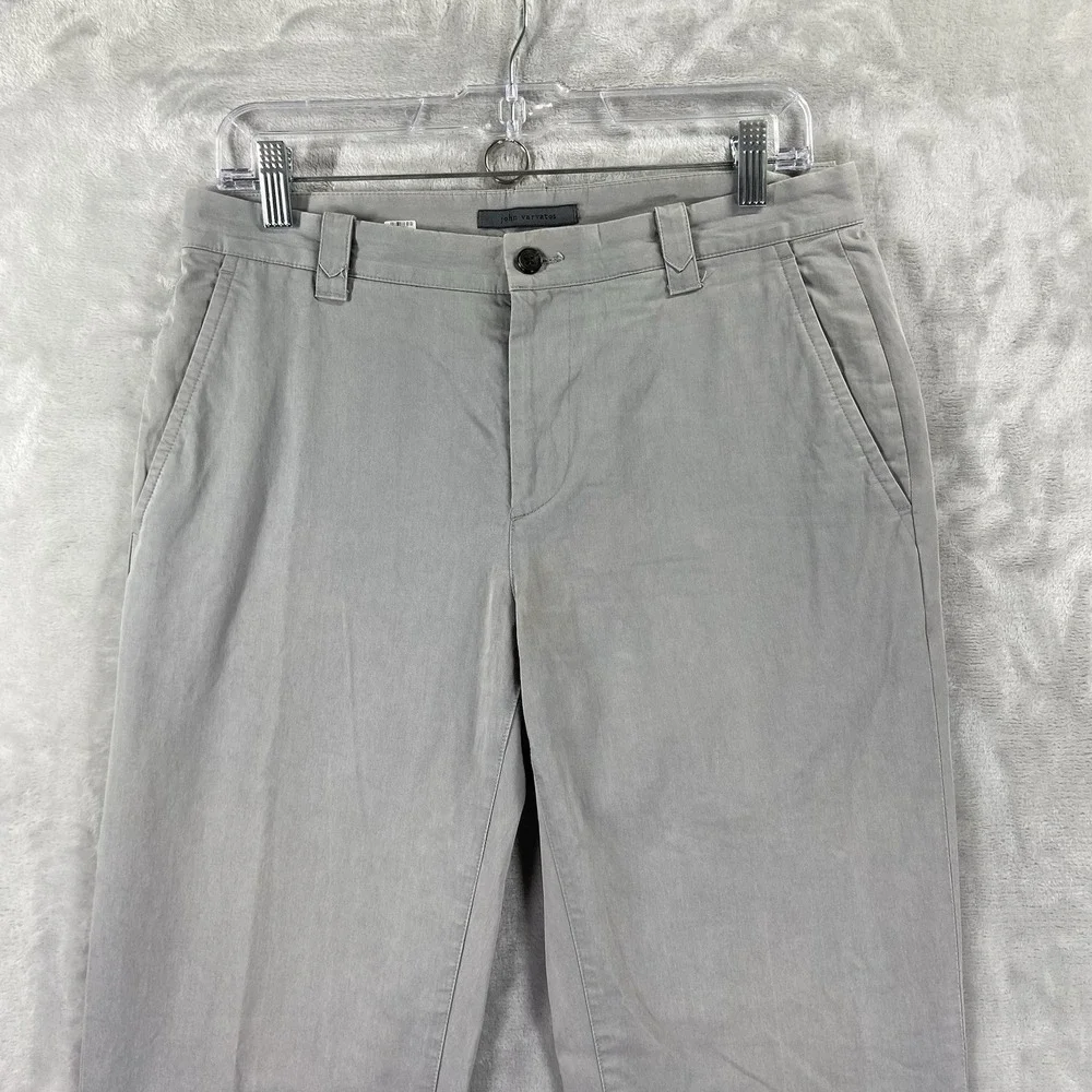 John Varvatos Pants Mens 30x30 Straight Fit Chino Flat Front Cotton Cupro Blend